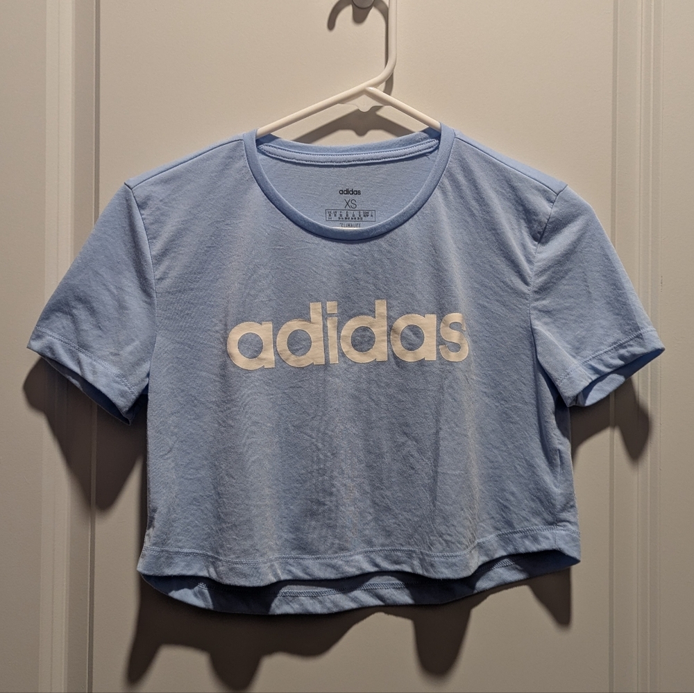 Adidas Sky Blue Crop Top Tee